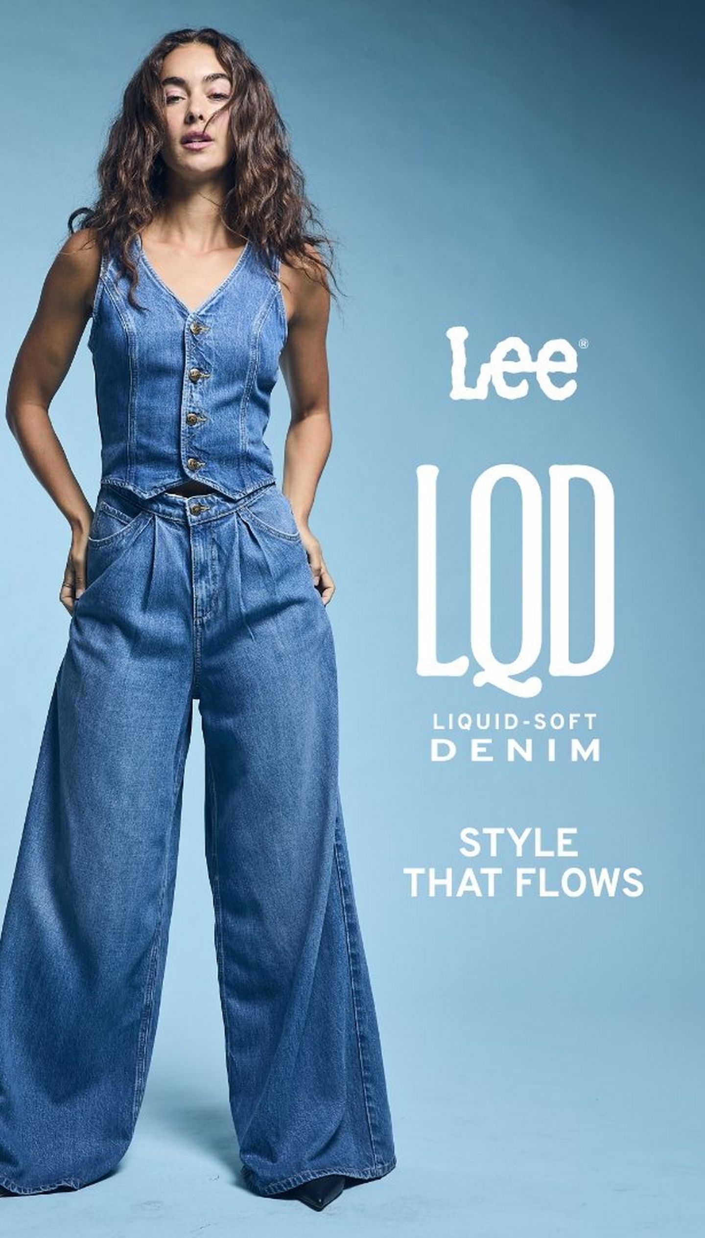 LQD denim collection featuring a model wearing the LQD collection