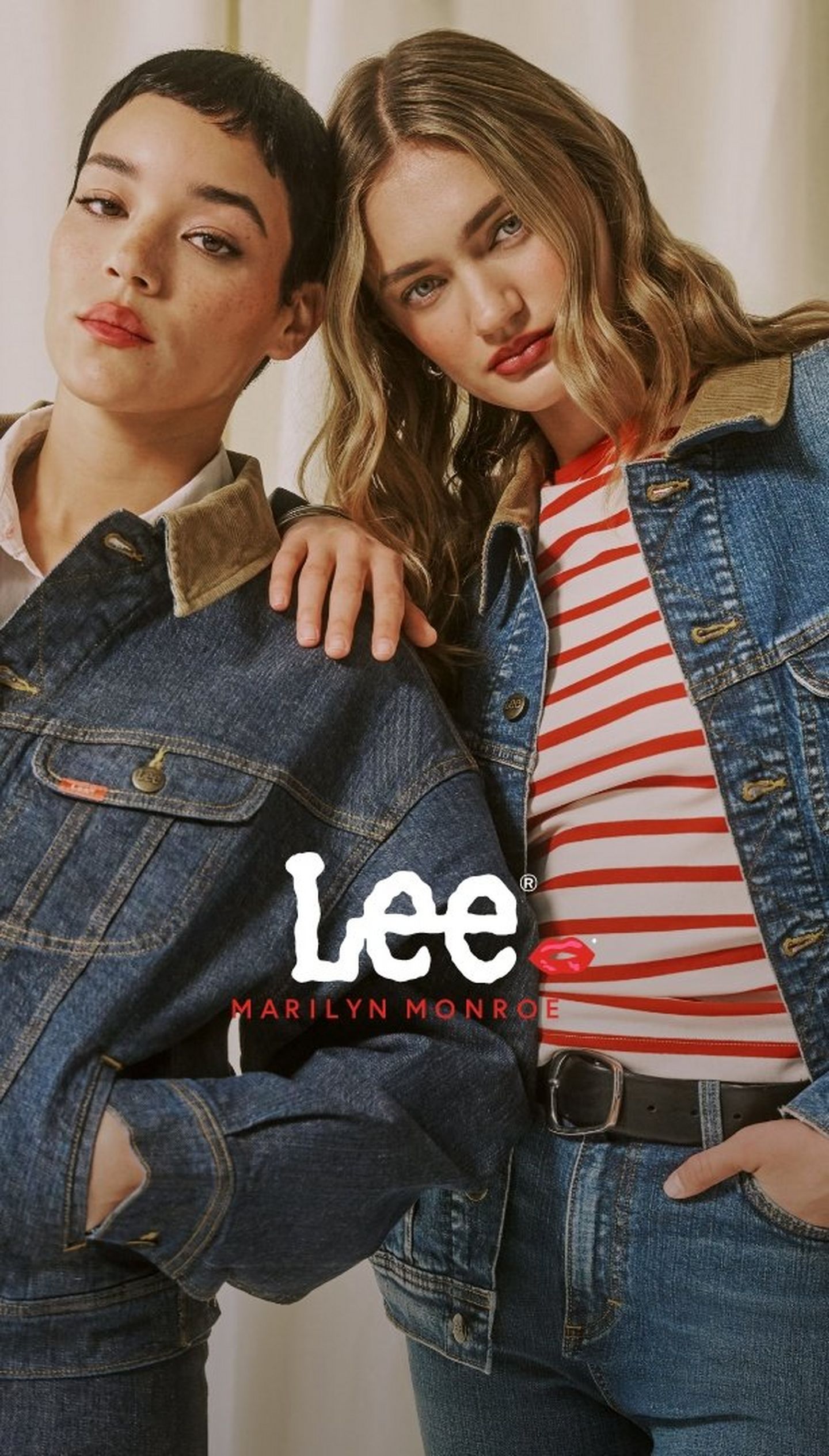 campaign image from the Marilyn Monroe collaboration featuring two models