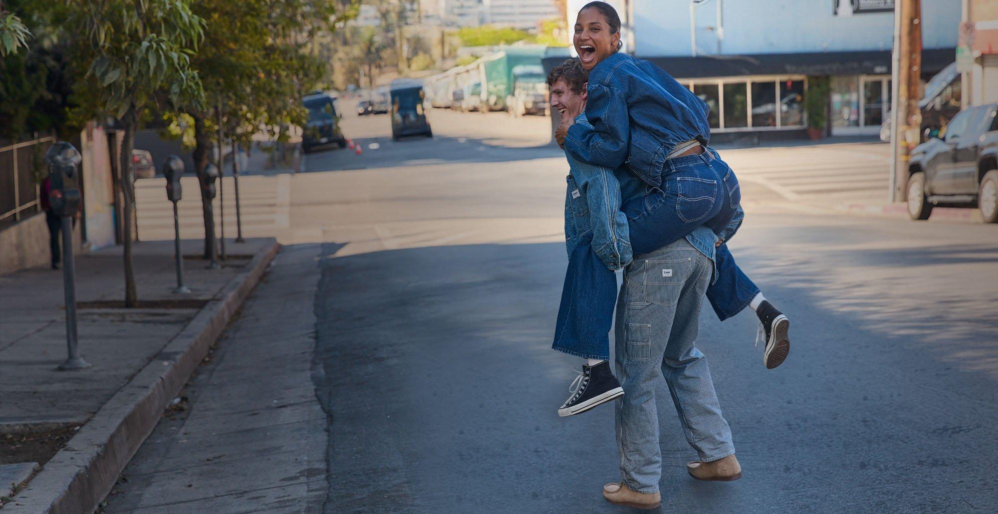 Couple in the city wearing Lee Denim.