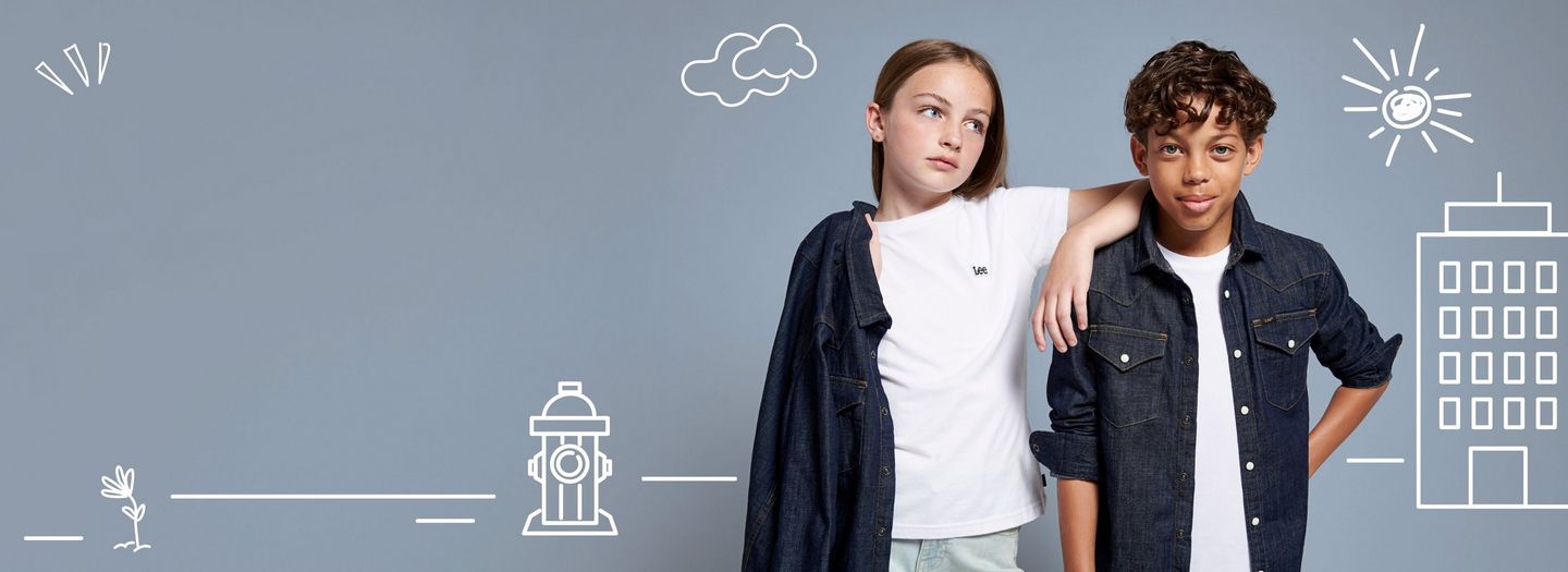 Kids modeling new Fall/Winter 2025 clothing collection